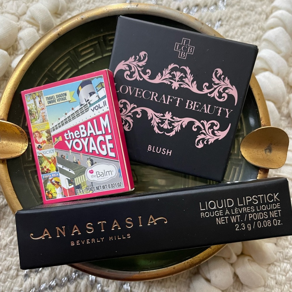 LOVECRAFT Beauty blush, Anastasia lipstick, The Balm Highlighter/shadow, NIB